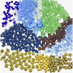 Mix Lot Glass Metal Beads Fire Polished Smooth Faceted Teardrop Bicone Jewelry